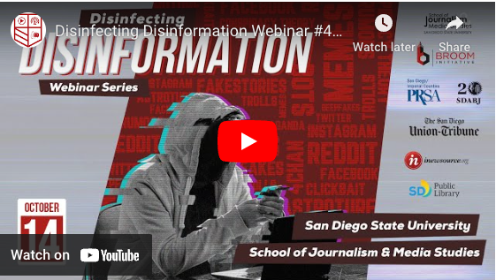 Disinfecting Disinformation Webinar #4: A. Garcia, D. Bass, A. Bush & S. Nott on Oct. 14, 2020